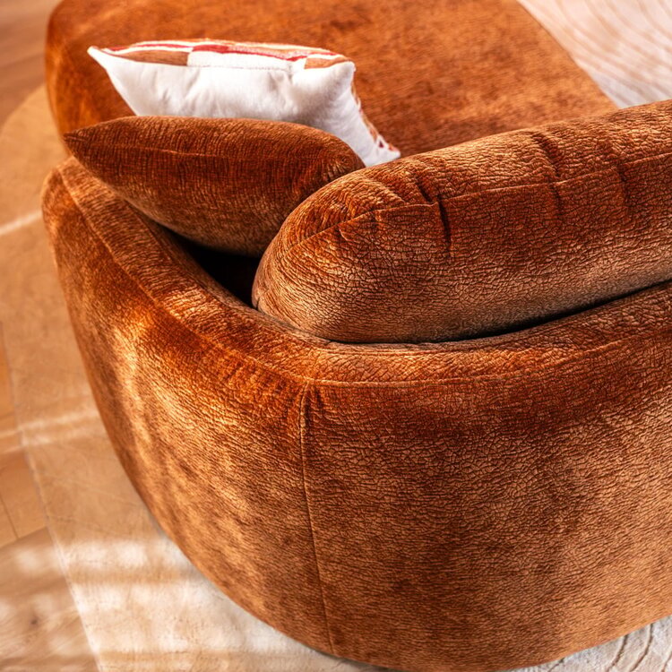 Chaiselongue Vienna Chenille terrakotta rechts