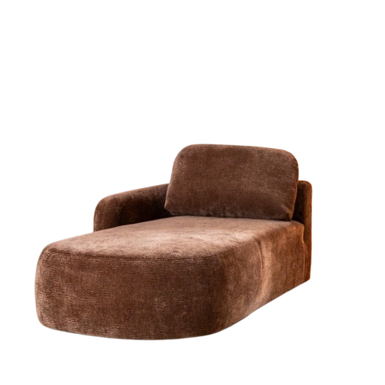 Chaiselongue Vienna Chenille chocolate brown links