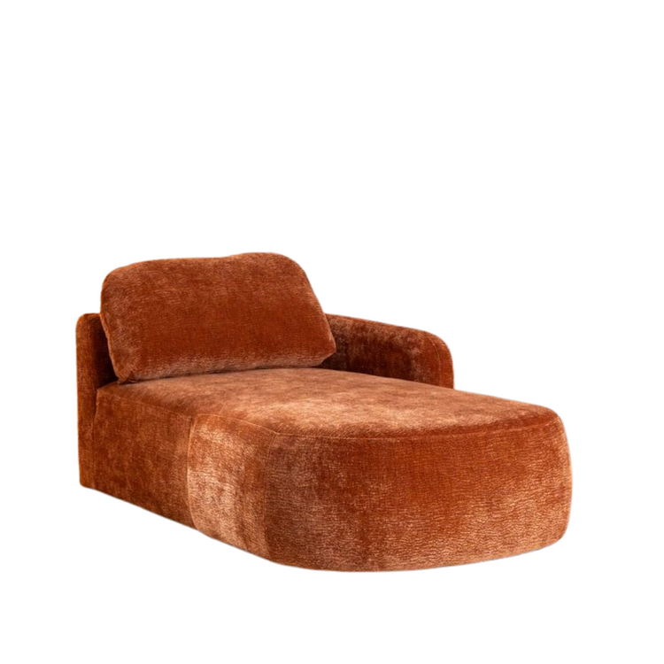 Chaiselongue Vienna Chenille terrakotta rechts