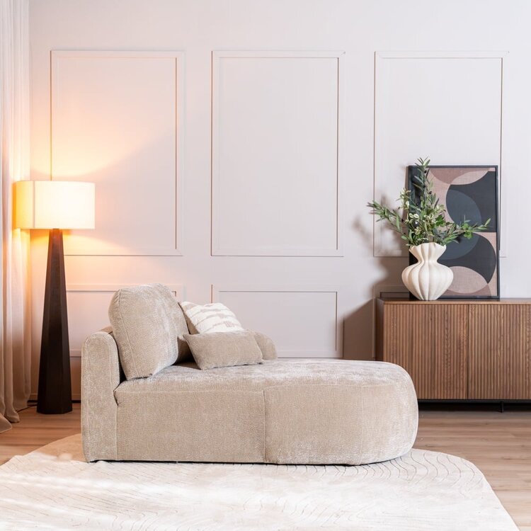 Chaiselongue Vienna Chenille taupe rechts
