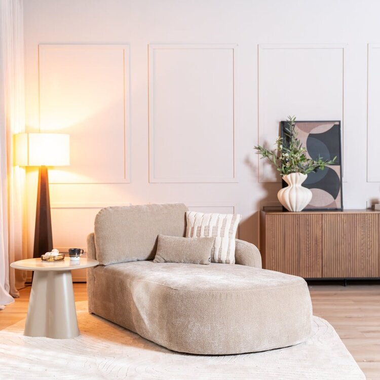 Chaiselongue Vienna Chenille taupe rechts