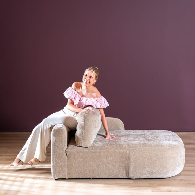Chaiselongue Vienna Chenille taupe rechts