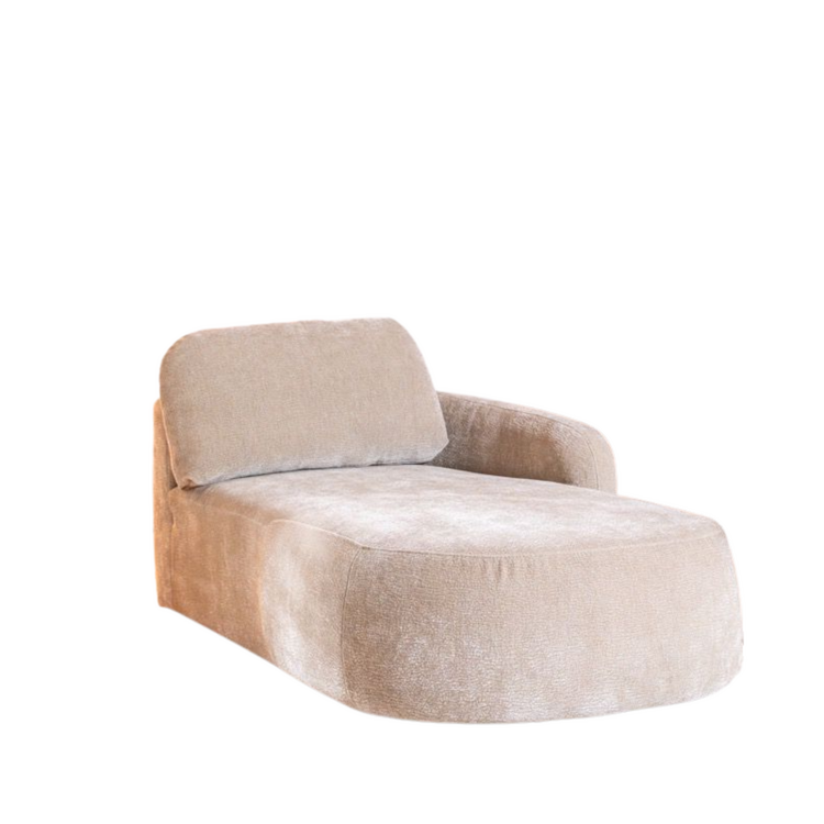 Chaiselongue Vienna Chenille taupe rechts