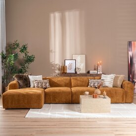 Ecksofa Maine XL Stoff terrakotta links