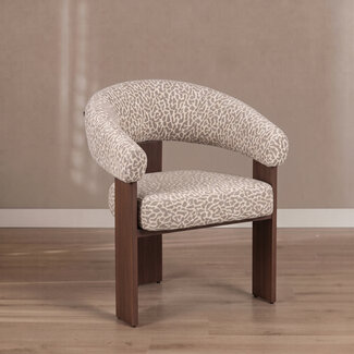 Sessel Liva taupe Leo-Print