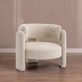 Sessel Jolie Samt taupe Leo-Print