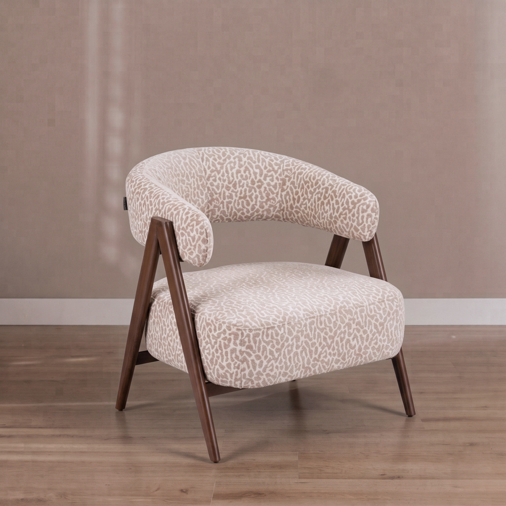 Sessel Yasmin taupe Leo-Print