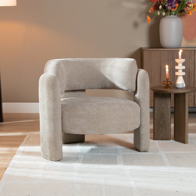 Sessel Jolie Samt beige