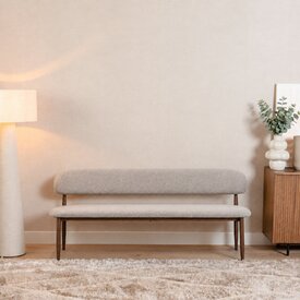 Esszimmerbank Lara Leinen taupe 160 cm