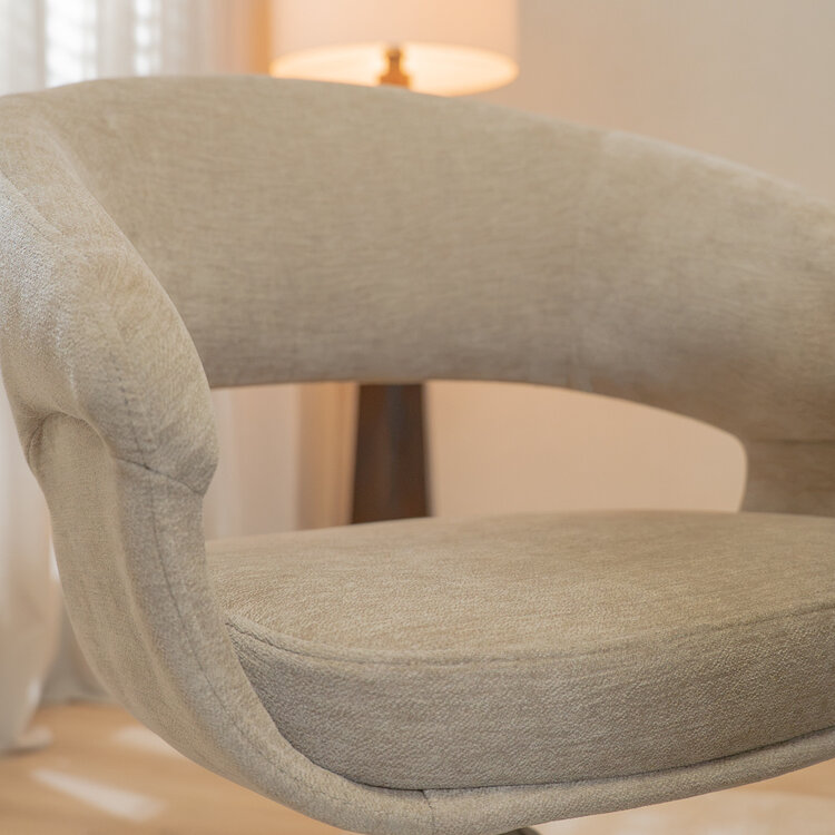 Esszimmerstuhl Suzie drehbar Samt beige