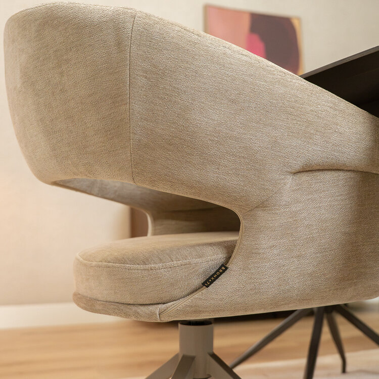 Esszimmerstuhl Suzie drehbar Samt beige