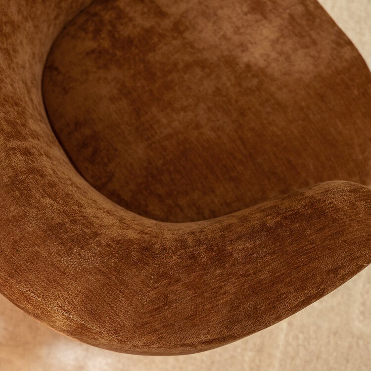 Sessel mit Hocker Emma Samt ocker