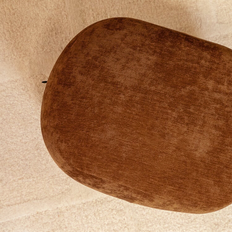Sessel mit Hocker Emma Samt ocker