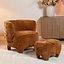 Sessel mit Hocker Emma Samt ocker