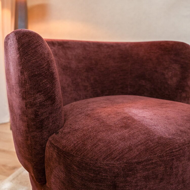 Sessel mit Hocker Emma Samt lila