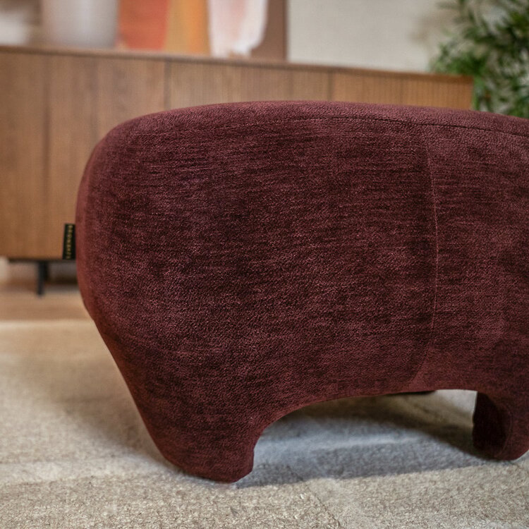 Sessel mit Hocker Emma Samt lila