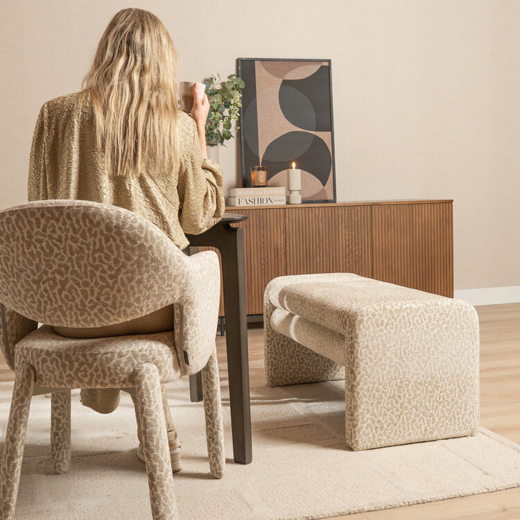 Esszimmerbank Lux taupe Leo-print 100 cm