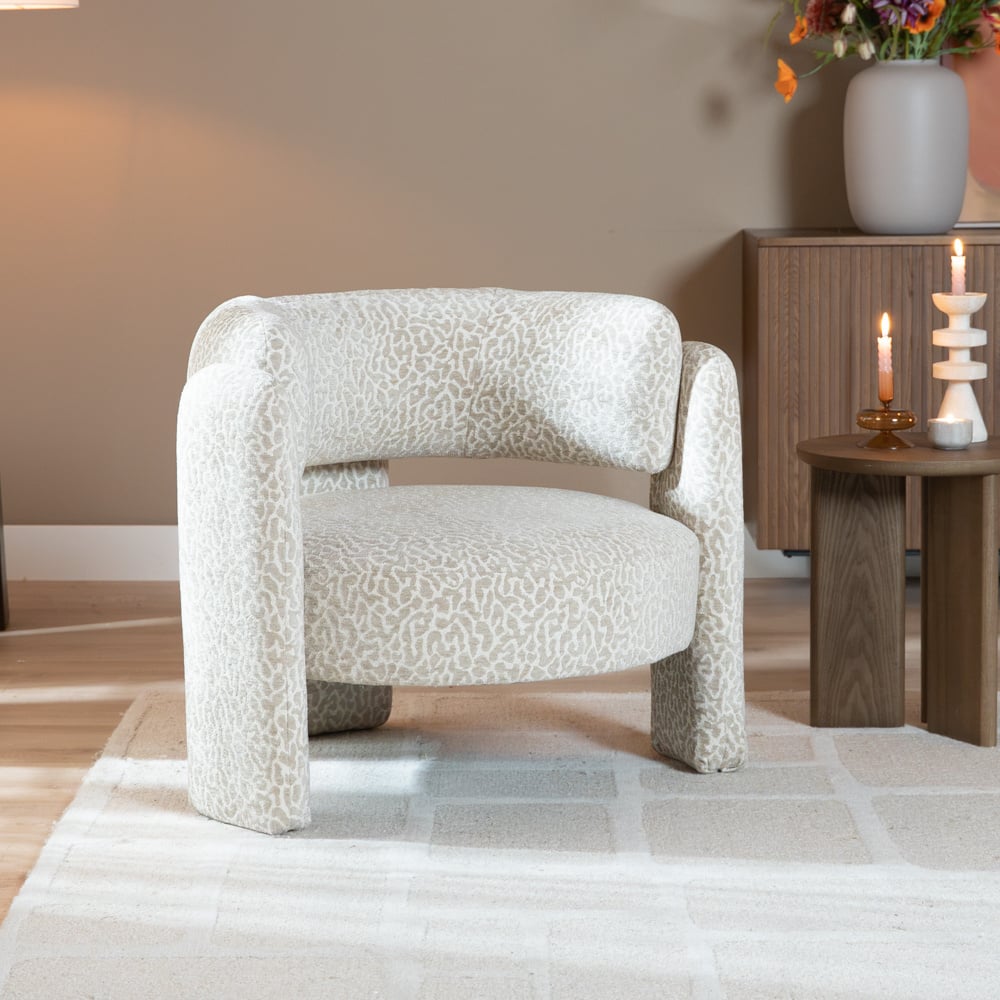 Sessel Jolie Samt taupe Leo-Print