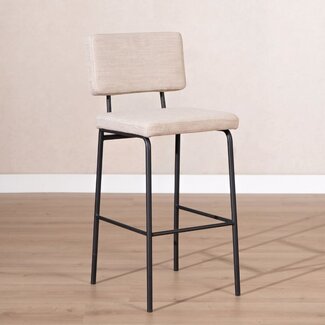 Barhocker Espen recycelter Stoff beige 64 - 77 cm