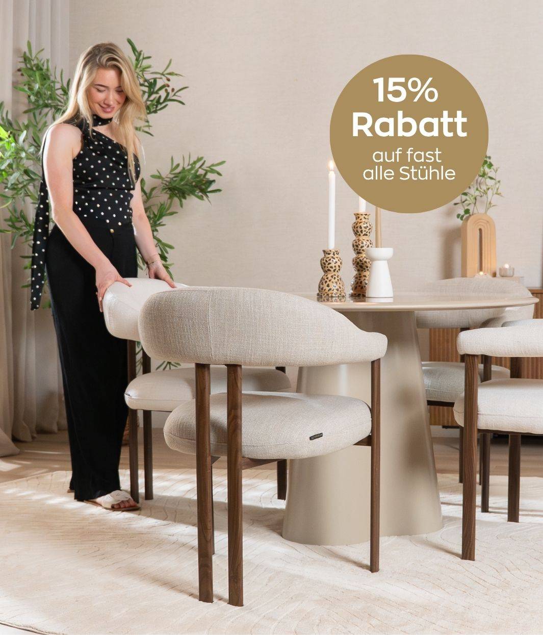 15% Rabatt auf Stühle