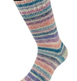 Lana Grossa Meilenweit Cool Wool 4 socks print - 7761 - blauw/rood/paars