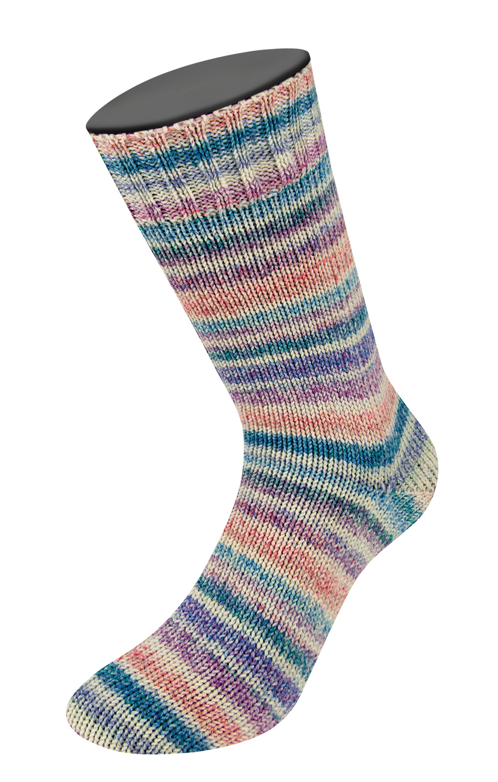 Lana Grossa Meilenweit Cool Wool 4 socks print - 7761 - blauw/rood/paars