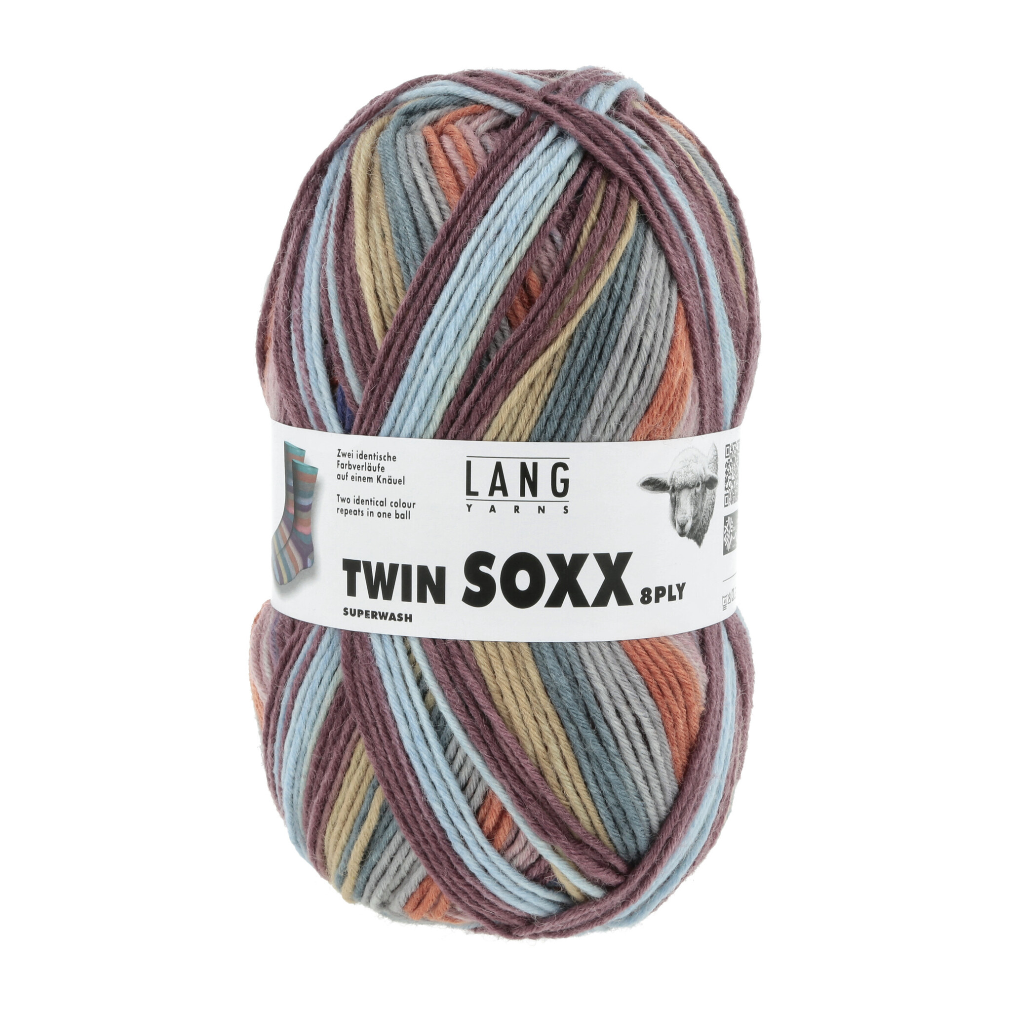 Lang Yarns Twinn Soxx 8dr. - Nr. 450