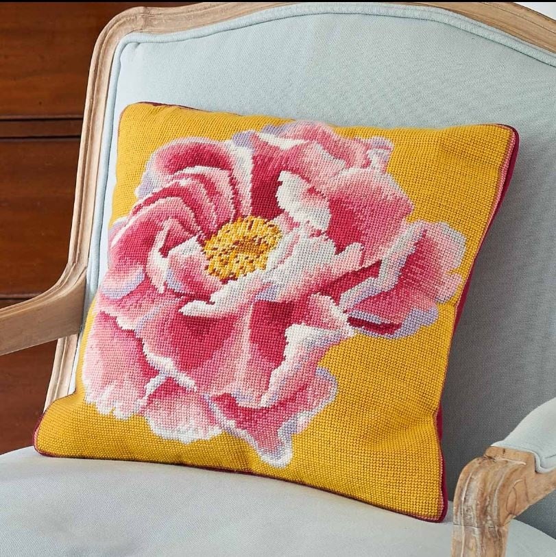Ehrman Coral Peony on Yellow