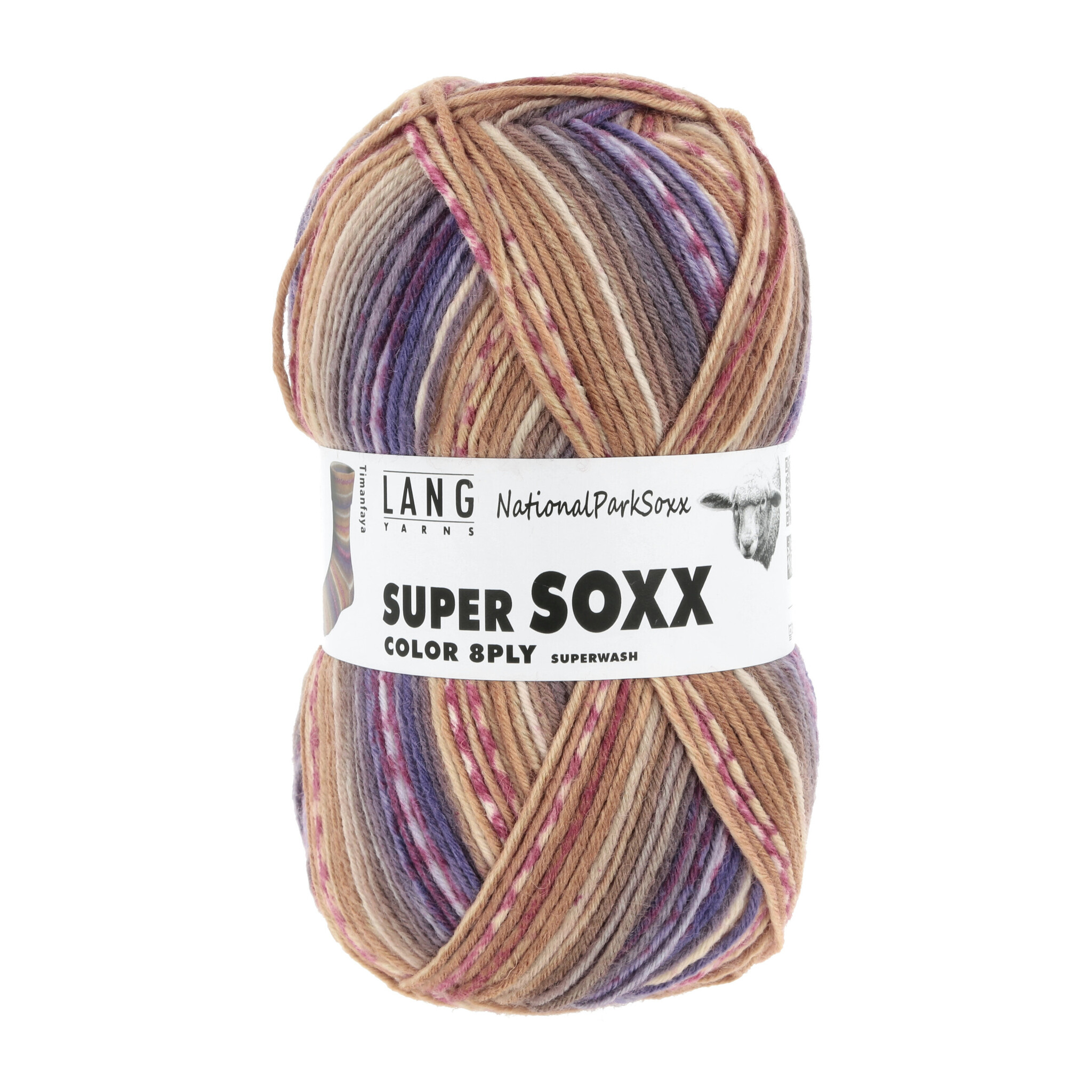 Lang Yarns Super Soxx 8dr. National Park  - 485 - pink