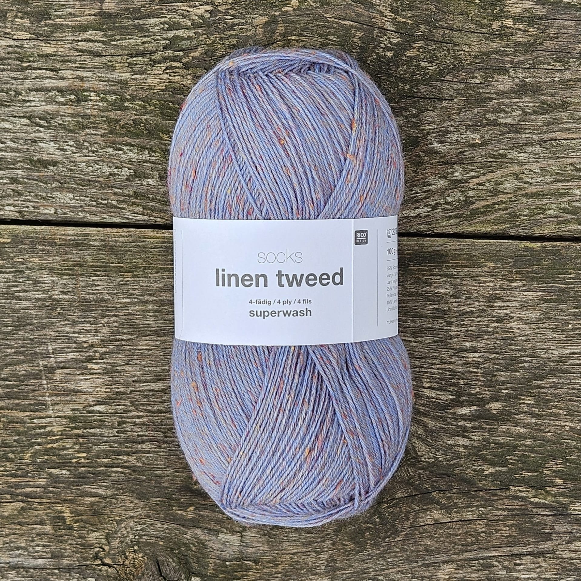 Rico Rico - Socks Linen Tweed - 05 - blauw