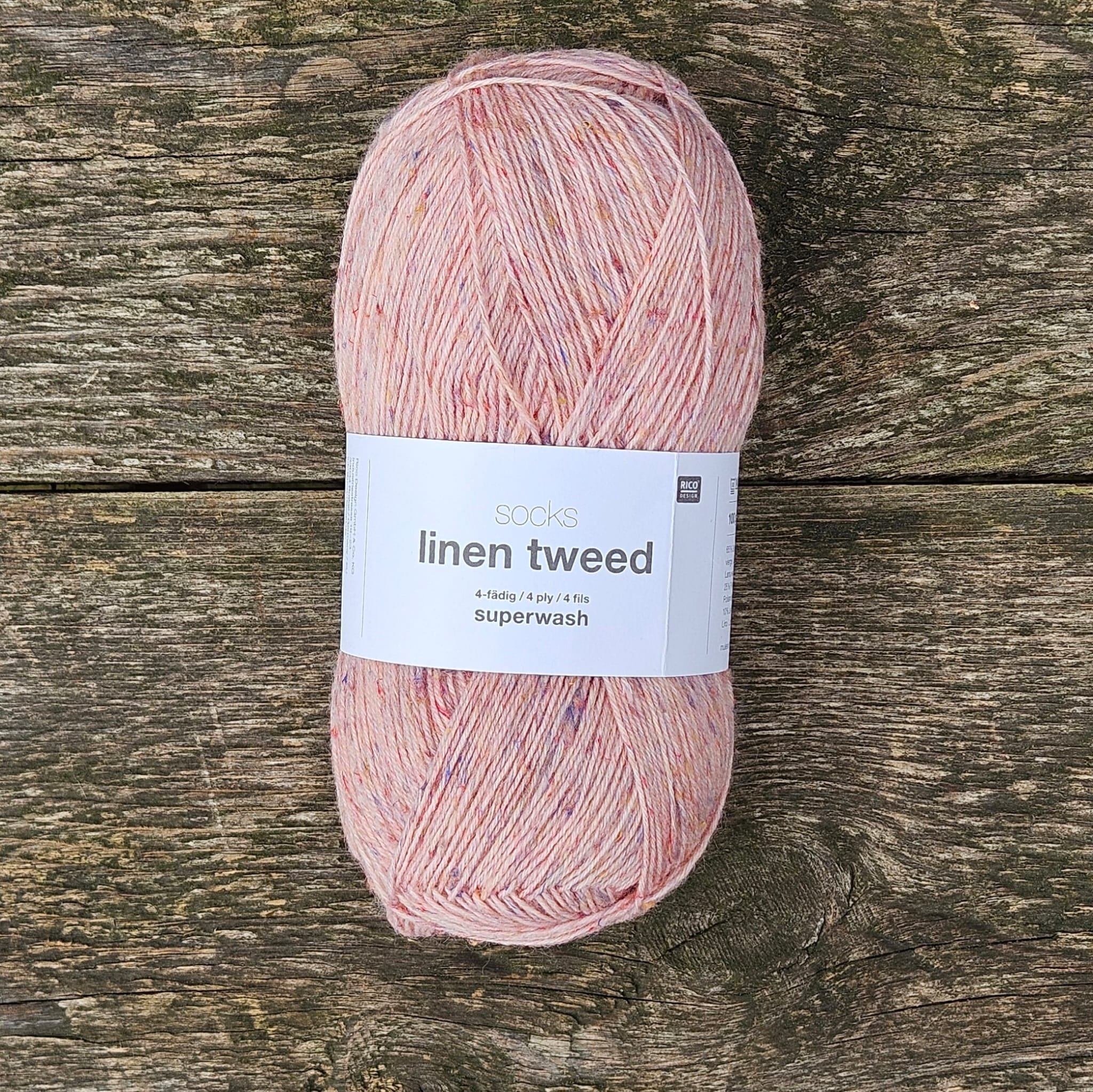 Rico Rico - Socks Linen Tweed - 02 - rosa