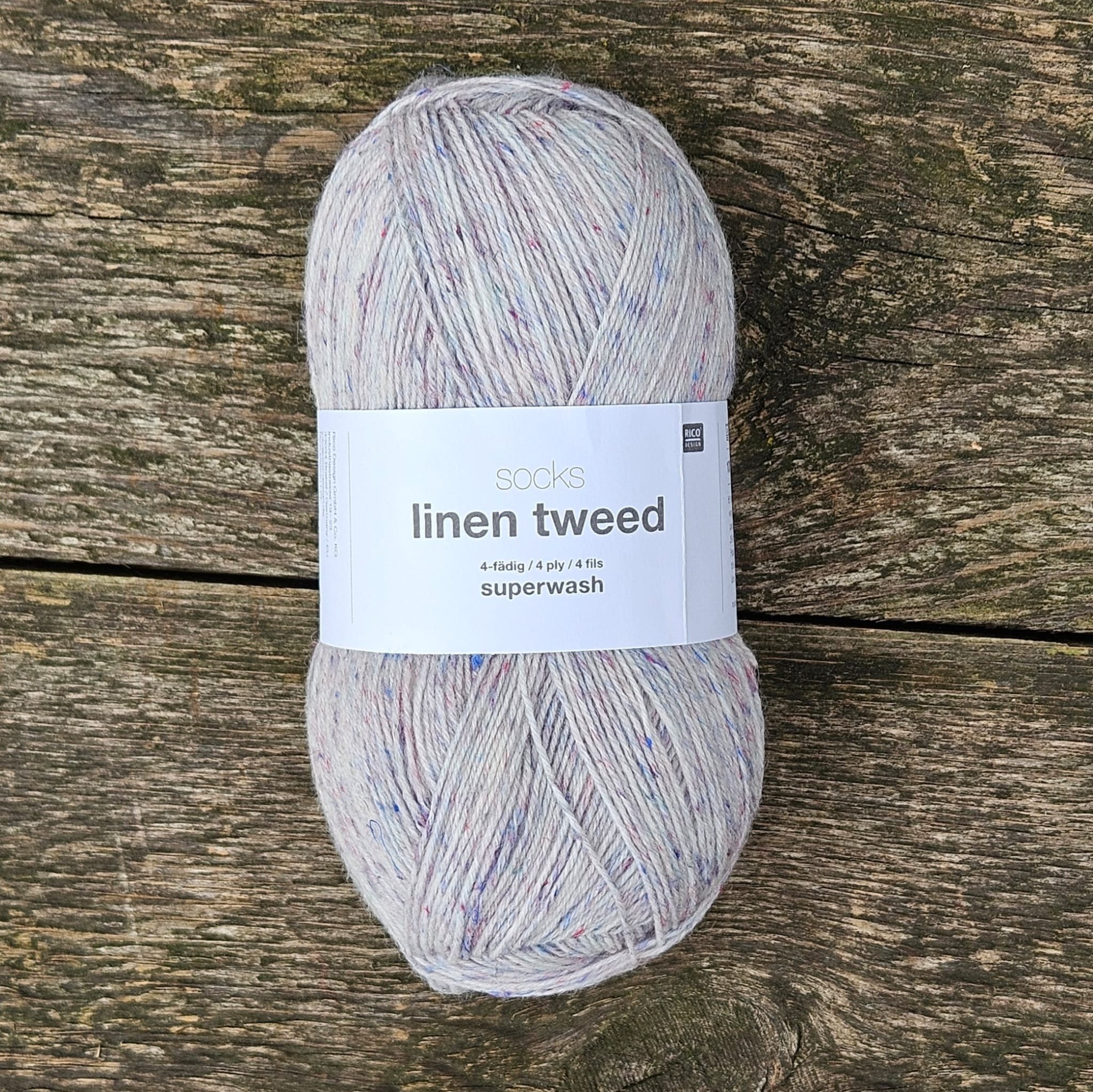 Rico Rico - Socks Linen Tweed - 01 - creme