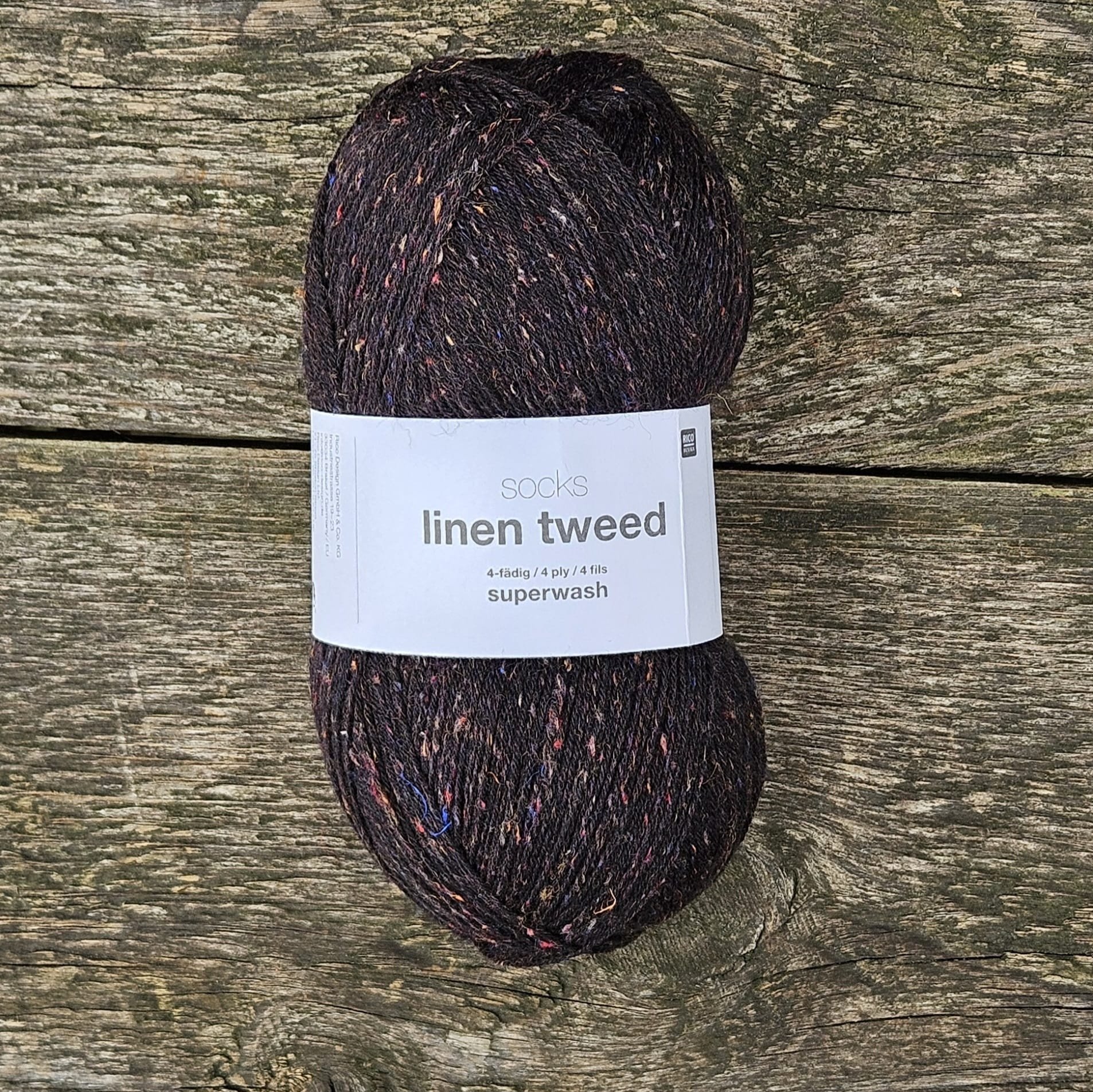 Rico Rico - Socks Linen Tweed - 07 - zwart