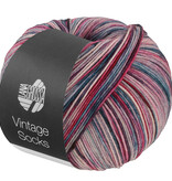 Lana Grossa Meilenweit Vintage socks - 1051 - grijs/rood