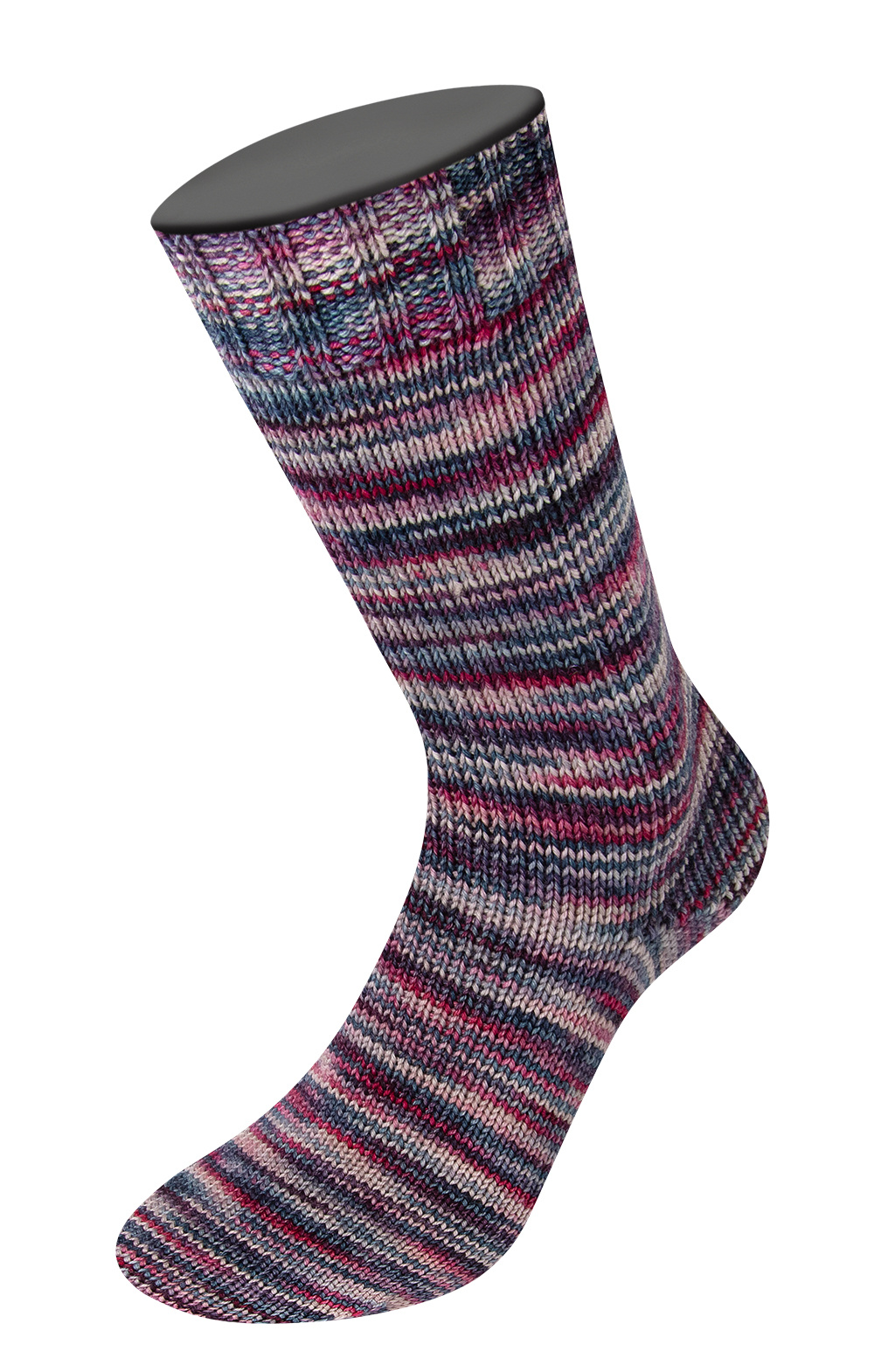 Lana Grossa Meilenweit Vintage socks - 1051 - grijs/rood