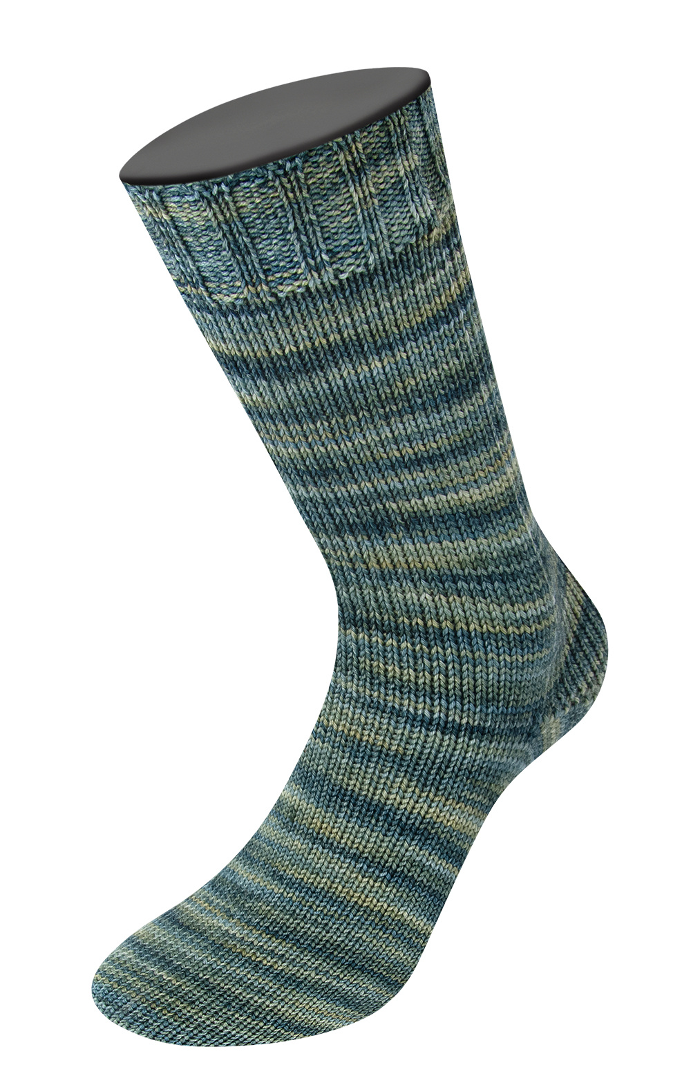 Lana Grossa Meilenweit Vintage socks - 1052 - grijs/groenblauw