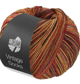 Lana Grossa Meilenweit Vintage socks - 1053 - bruin/rood