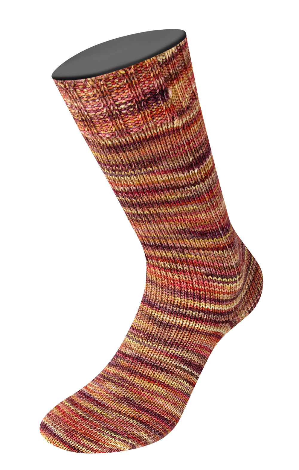 Lana Grossa Meilenweit Vintage socks - 1053 - bruin/rood