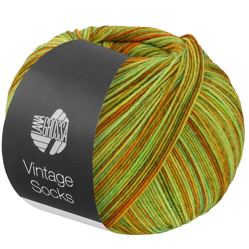 Lana Grossa Meilenweit Vintage socks - 1054 - limoen/bruin