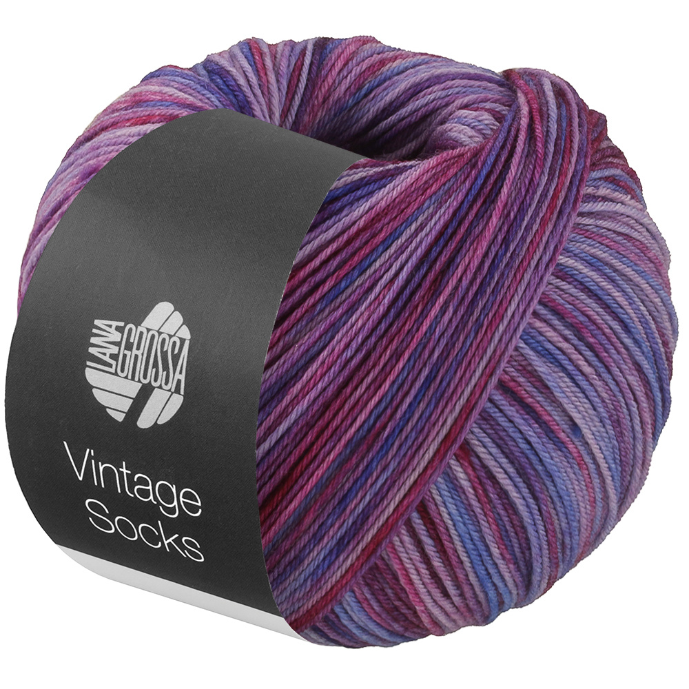Lana Grossa Meilenweit Vintage socks -1056 - paars/rood