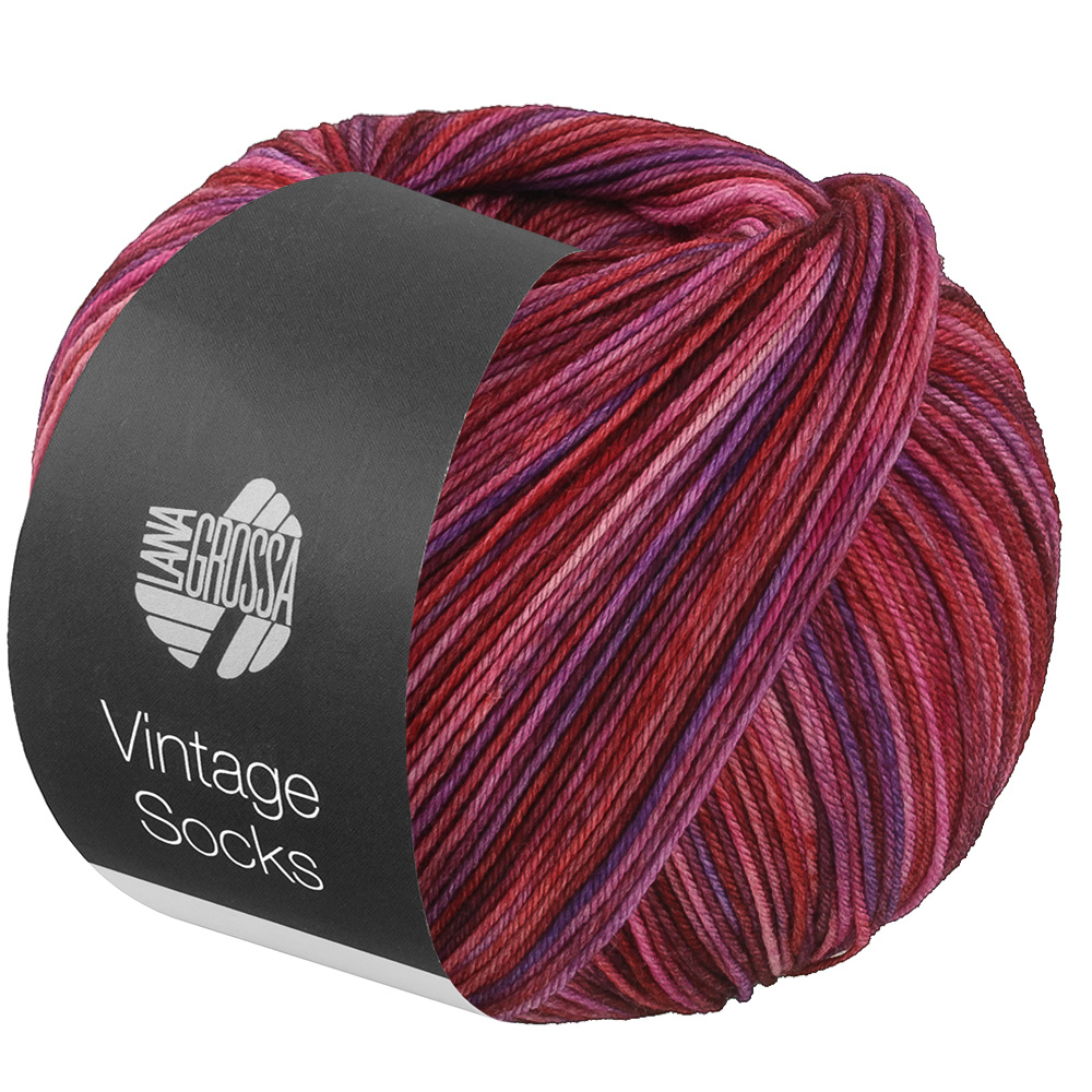 Lana Grossa Meilenweit Vintage socks - 1058 - rood/rose