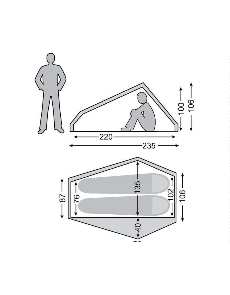 Nordisk Nordisk tent Telemark 2.2 LW rood - lichtgewicht tent