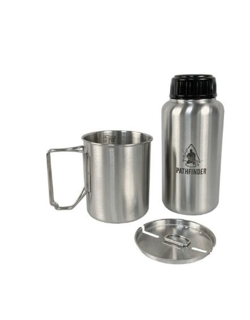 Pathfinder Outdoor gear Pathfinder stainless steel drink bottle and cup with lid