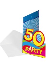 merkloos Invitations 50 years - 8 pieces