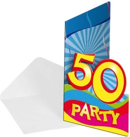 merkloos Invitations 50 years - 8 pieces
