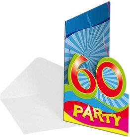 merkloos Invitations 60 years - 8 pieces