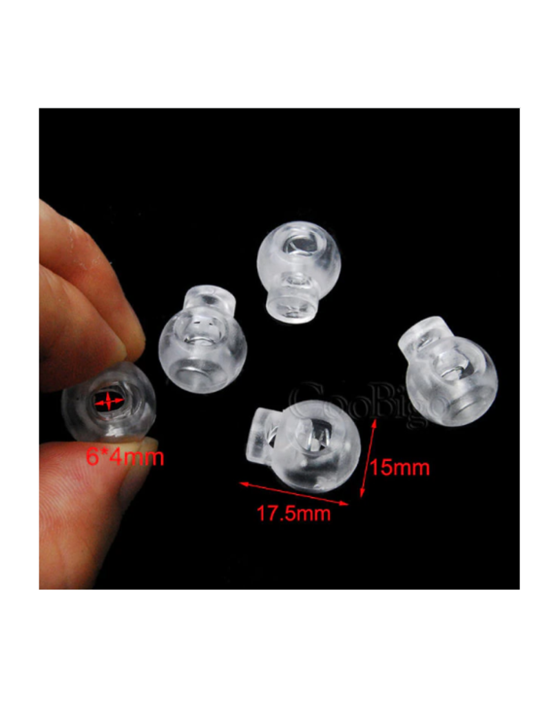 Allesvoordeliger Cord lock transparant ball small 17,5 x 15 mm - 4 pcs