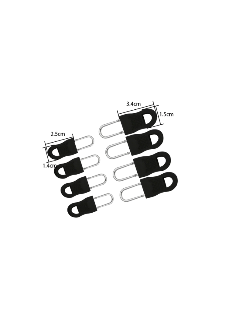 Create  Zipper puller plastic metal  8 pcs