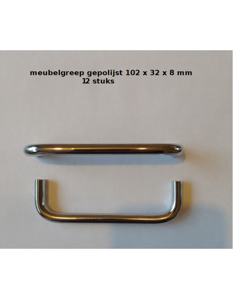 Allesvoordeliger meubelgreep gepolijst - 103 x 32 x 8 mm - 12 stuks