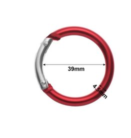 Allesvoordeliger Carabiners round alloy red 2-pcs